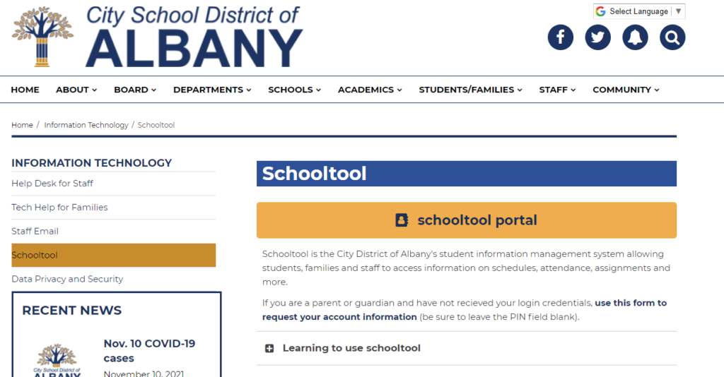 Interface of SchoolTool Student record management system