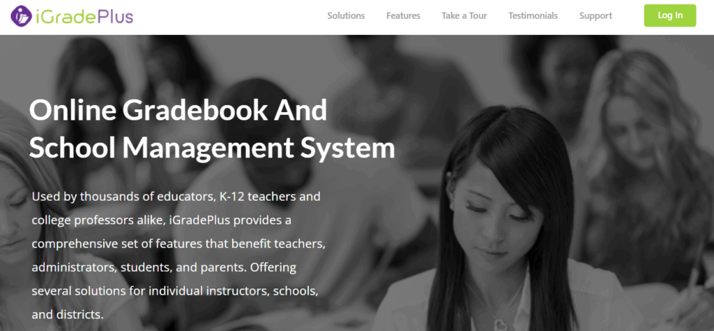 Interface of iGradePlus Student record management system