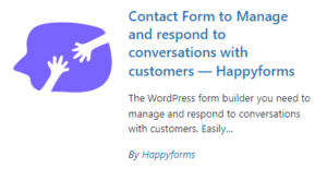 This image is a screenshot of HappyForms plugin with description 