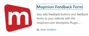 Screenshot of Mopinion plugin logo and short description 