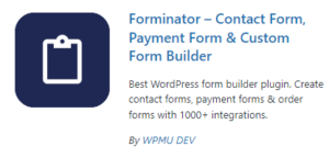 This image is a screenshot of forminator plugin with description text