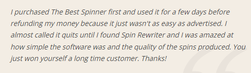 Image of spinrewriter online review by a user