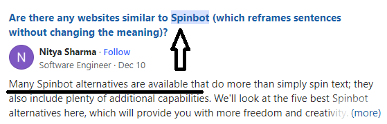 Online Queries for Spinbot alternative