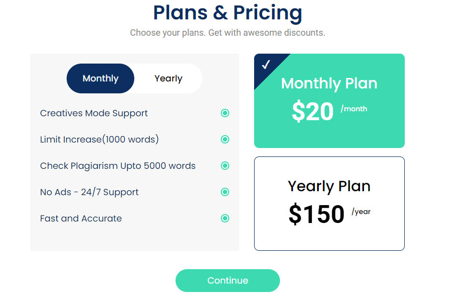 Paraphraser-pricing-plans