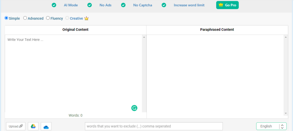 Prepostseo-Paraphrasing-Tool-rewriting-dashboard