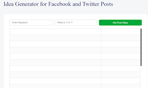 Boostlikes idea generator interface screenshot