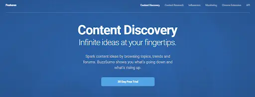 Buzzsumo content discovery interface