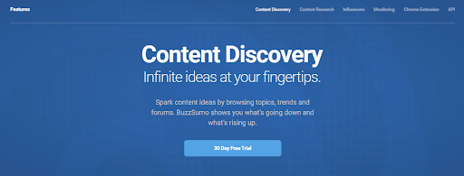 Buzzsumo content discovery interface