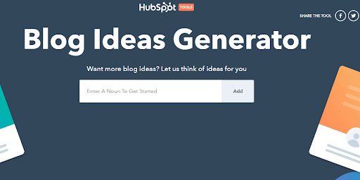 HubSpot blog idea generator interface