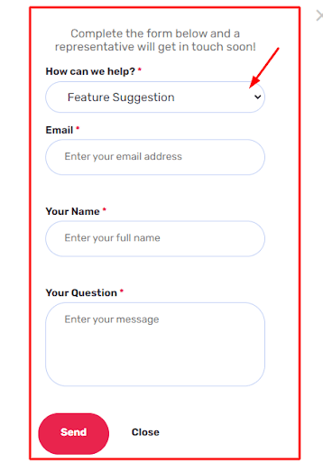 Contact form screenshot from Spinbot tool