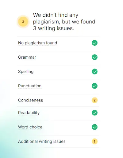 Grammarly Text accuracy test for Wordtune