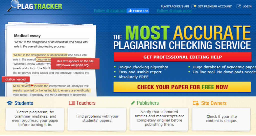 PlagTracker-Plagiarism-checker-home-page-screenshot