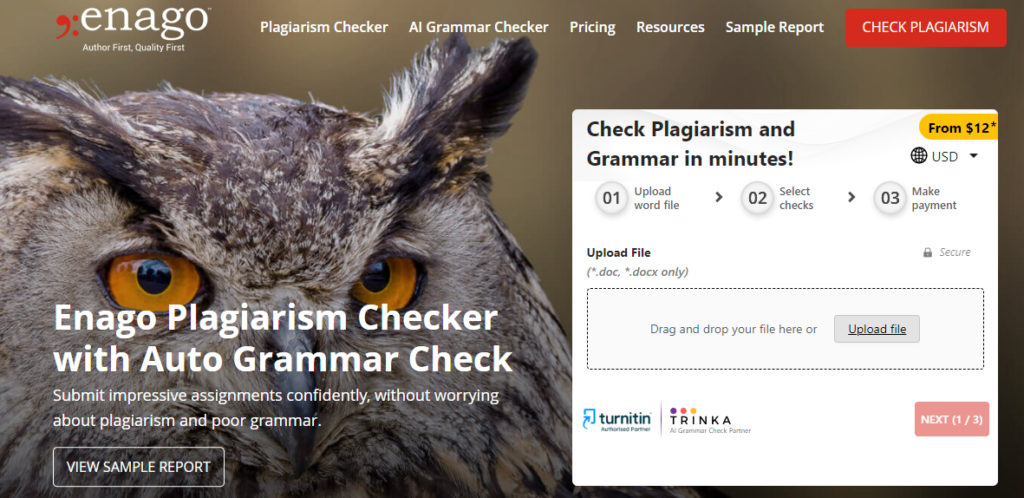 Plagiarism-Checker-with-Automated-Grammar-Check-Enago-Screenshot