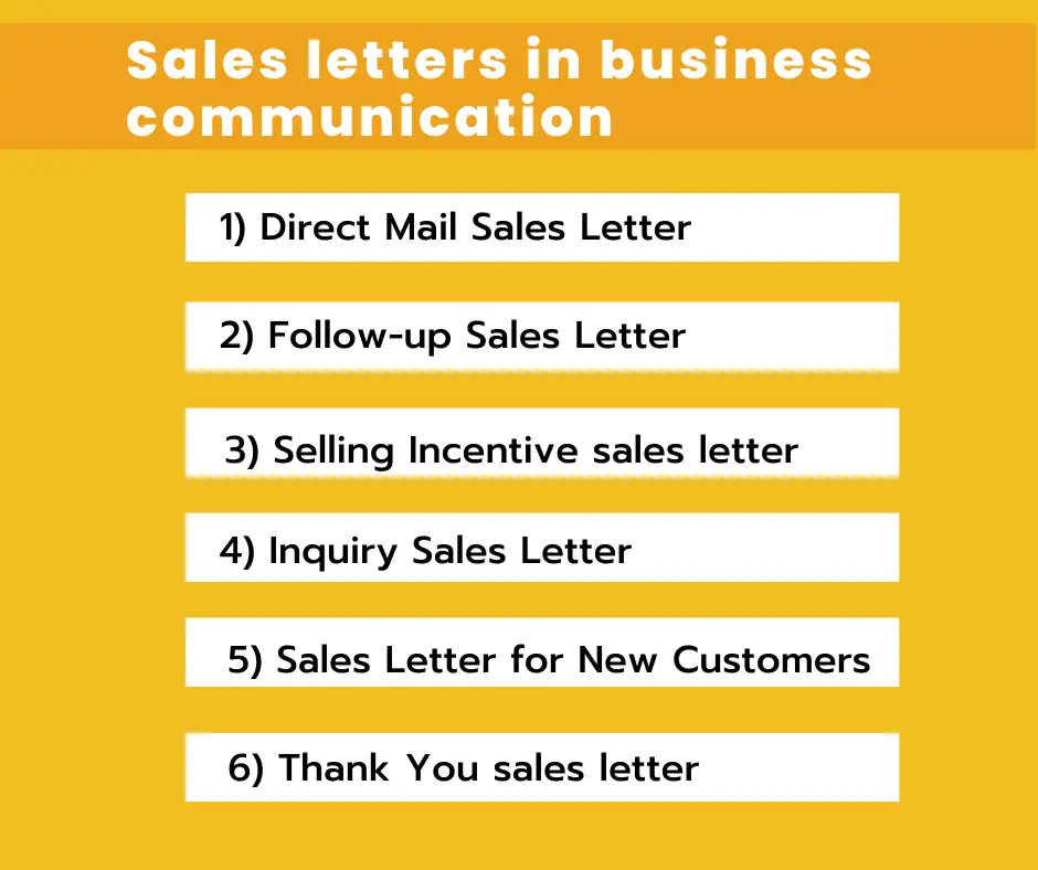 List-of-sales-letters-in-business-communication
